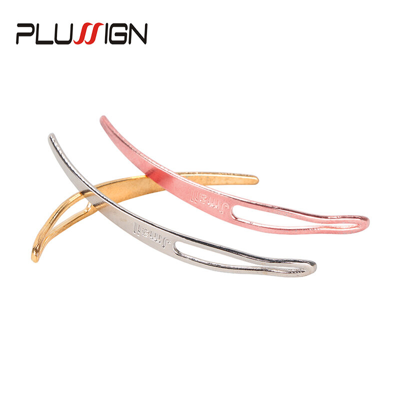 Plussign-aguja curvada para rastas, gancho de ganchillo para rastas de acero inoxidable, herramienta para manualidades, rastas, extensiones de cabello