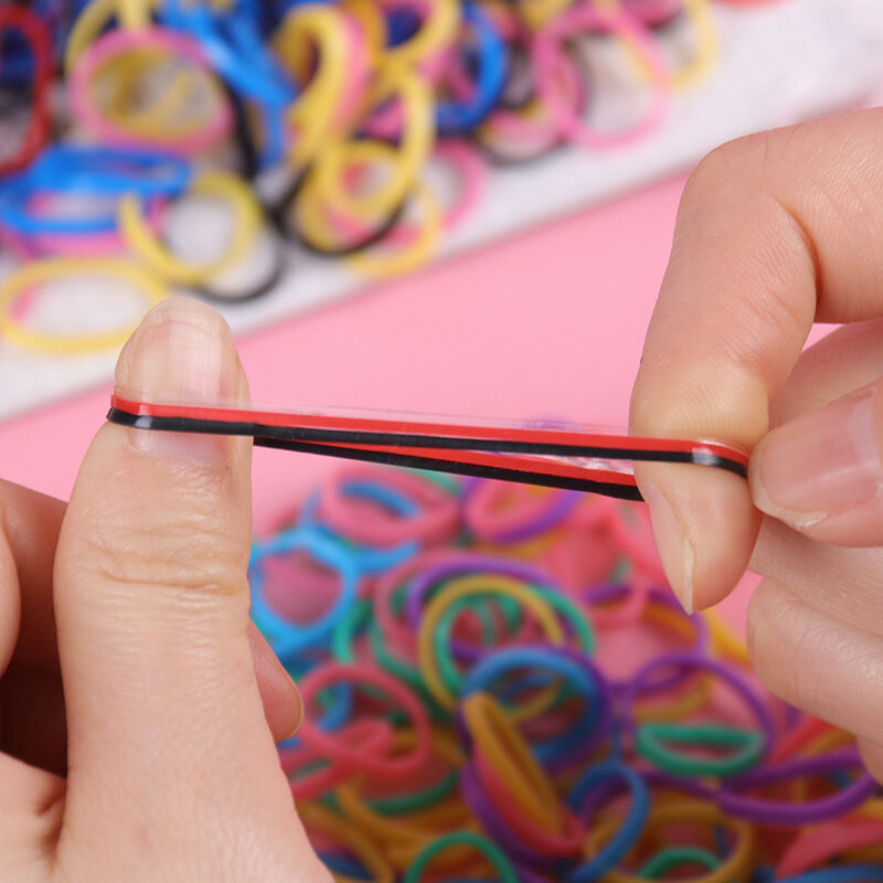 300 sztuk/partia dziewczyny kolorowe małe zagęścić jednorazowe gumki Gum dla kucyk Holder elastyczne opaski do włosów moda włosów Accessor