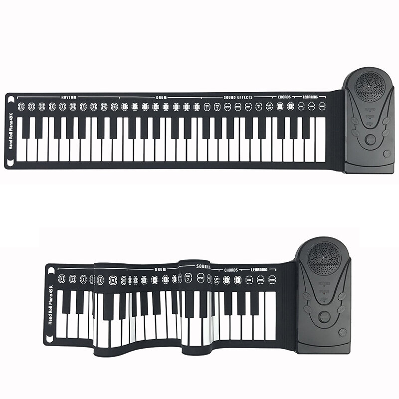 49 Portabel Kunci Fleksibel Roll Piano Keyboard Elektronik Tebal Digital Bluetooth Koneksi Aplikasi Built-In Berbicara Dewasa/Anak mainan