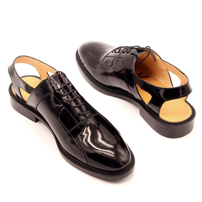 Zapatos Oxford de cuero genuino para hombre, sandalias con correa en el tobillo, con cordones, para verano, boda, fiesta, trabajo y oficina, novedad de 2020
