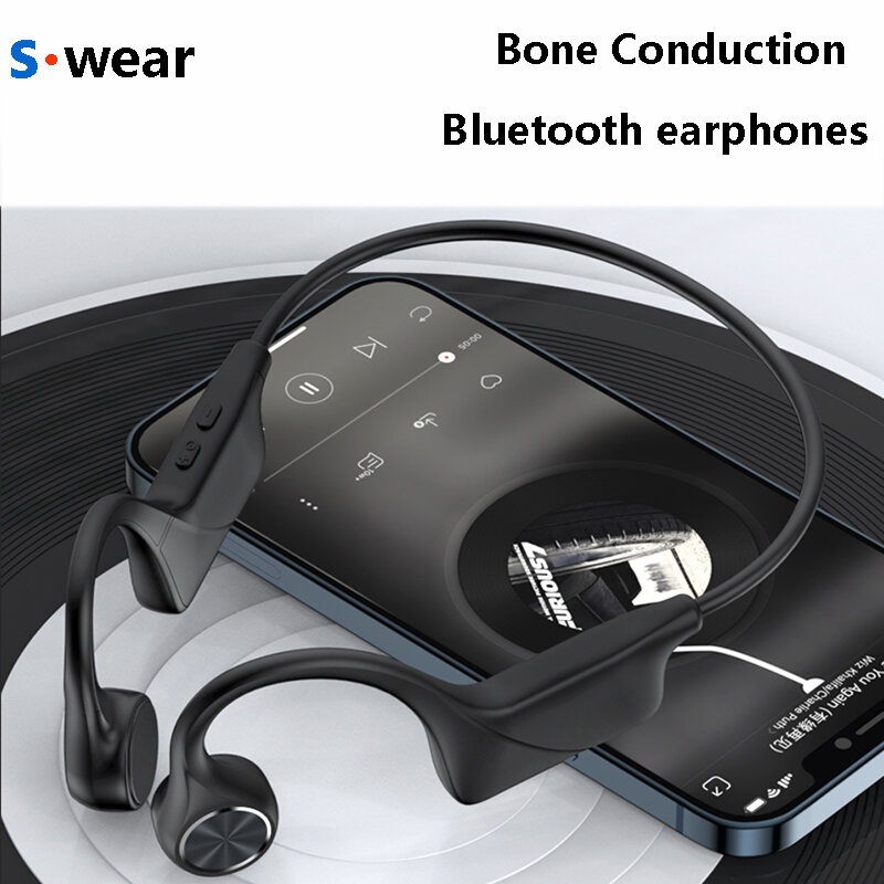 Knochen Leitung Kopfhörer Bluetooth 5,0 Drahtlose Ohrhörer Wasserdicht Sport Headset mit Mikrofon für 2021 Neue Entwickelt
