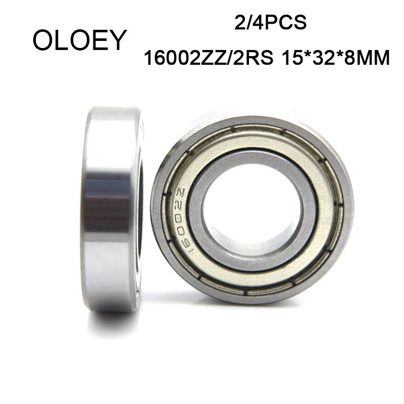 OLOEY 무료 배송 16002ZZ -2RS 15x32x8(mm) 2/4pcs 베어링 ABEC-1 고무 씰링 유형 크롬 강 깊은 홈 베어링
