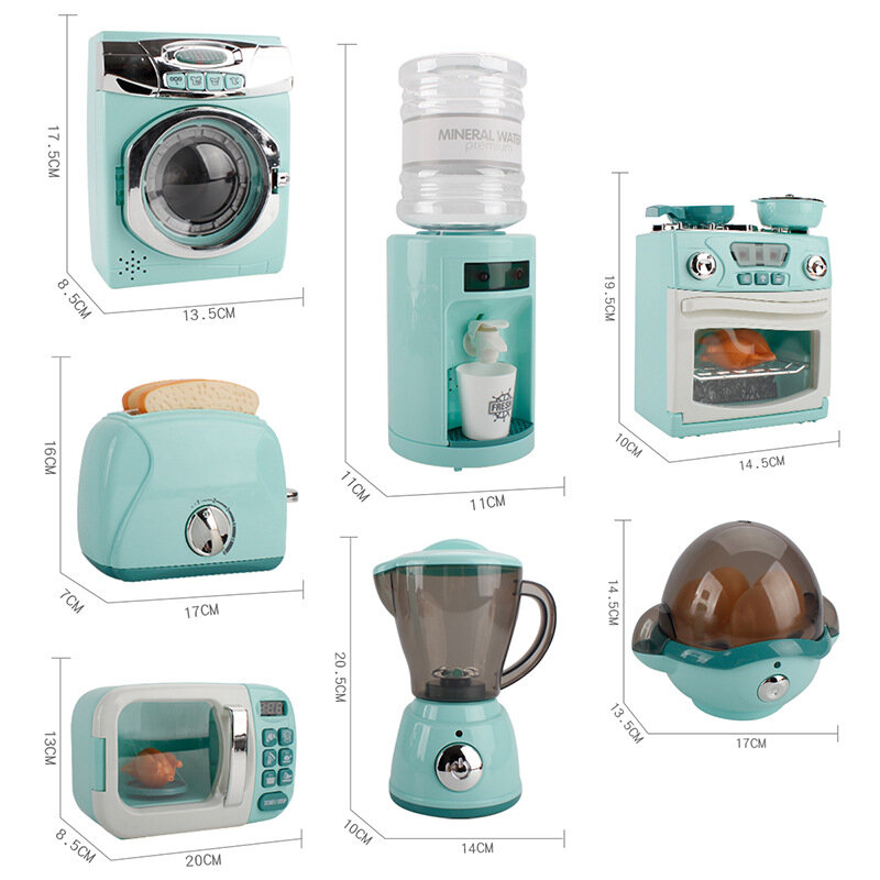 Micromachines Kitchen Toys Household Electric Appliances Mini Washing Machine Eggs Steamer Water Machine Oven Bread Machine