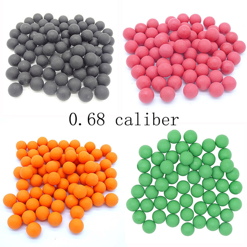Balles de peinture en caoutchouc réutilisables, 0,43 cal, 0,5 cal, 0,68 cal, tir en plein air, économie, recyclable, entraînement