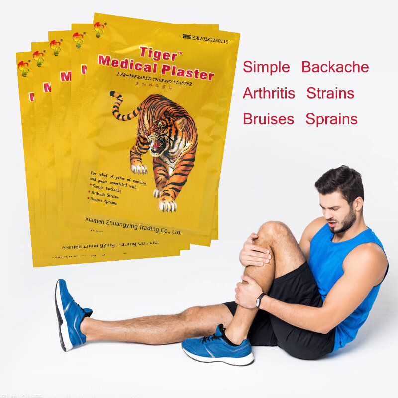 Patch médical soulagement de la douleur du genou, 8 pièces/1 sachet, Patch contre les genoux, l'arthrite, les douleurs dorsales, baume du tigre, plâtre médical