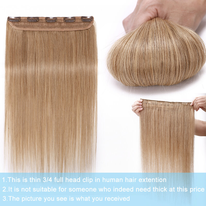 S-noilite 1 sztuka w 5 klipach 100% doczepy z ludzkich włosów prosto brazylijski jasny ciemny brąz # 1B #4 #6 #613 blond non-remy 40g-60g