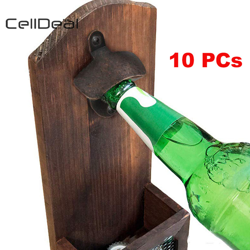 CellDeal 10pcs Red Bronze Wall Mount Mounted Bar Wine Beer Top Cap Bottle Open Tool Opener bottle opener keychain Wall Mounted