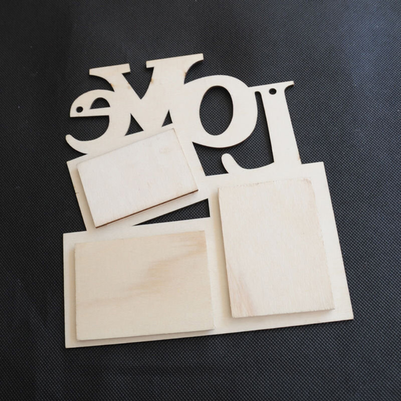 1 pièces offre spéciale Durable belle creux amour en bois famille Photo cadre Photo blanc bricolage cadeaux décor à la maison