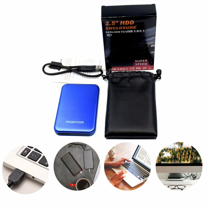 2,5 zoll STATA Zu USB 3,0 Portable Hard Drive 2TB Externe Festplatte High-Speed Flash-Speicher Hard-teller Blau