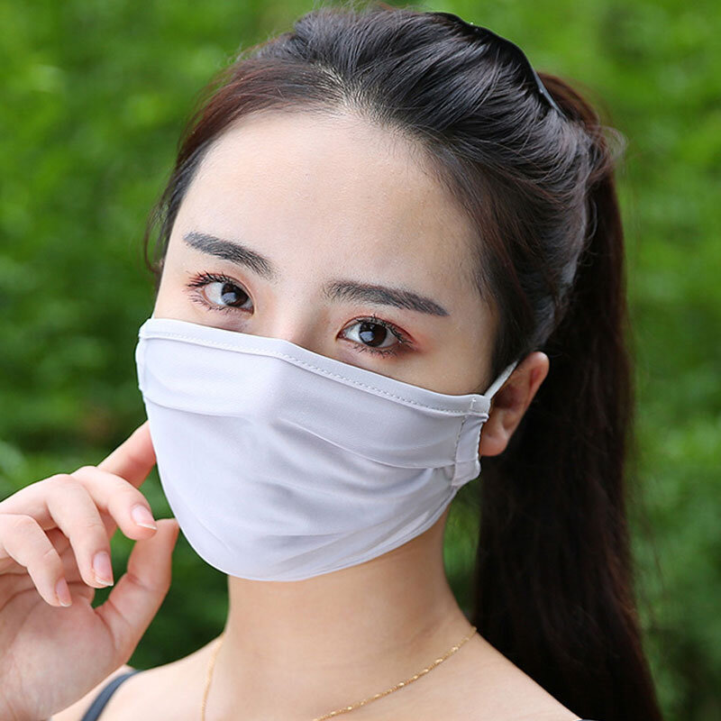 Mascarilla facial lavable para hombre y mujer, máscara reutilizable de alta calidad, de seda helada, para verano, 1 unidad