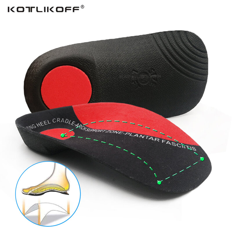 KOTLIKOFF Orthotic Shoes Accessories Insoles hard Arch Support 3.5cm Half Shoe Insoles For Shoes Sole Fixed heel Orthopedic Pad