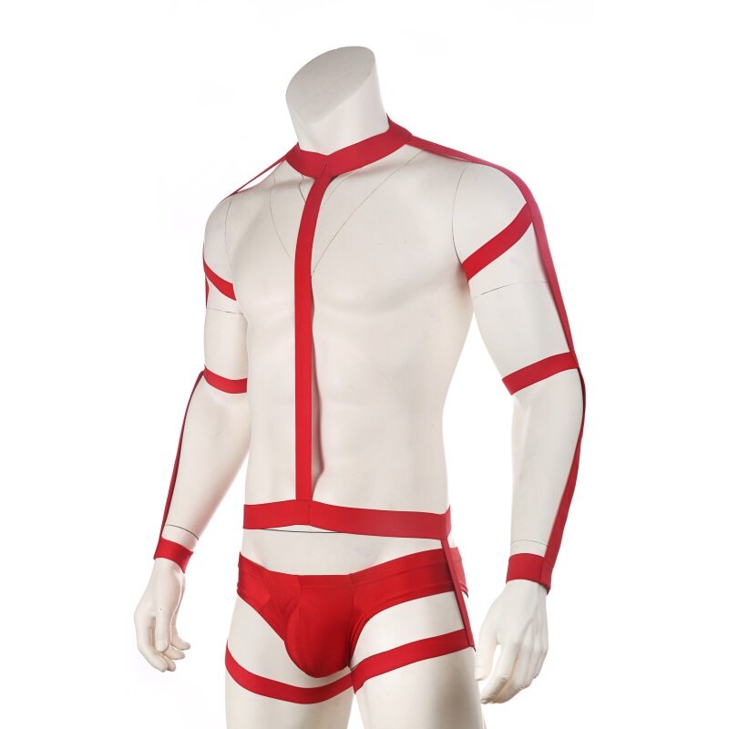 CLEVER-MENMODE Sexy Body Harness Elastic Bondage Set Underwear Men Chest Shoulder Costume Fetish Lingerie Strap Thong hombre