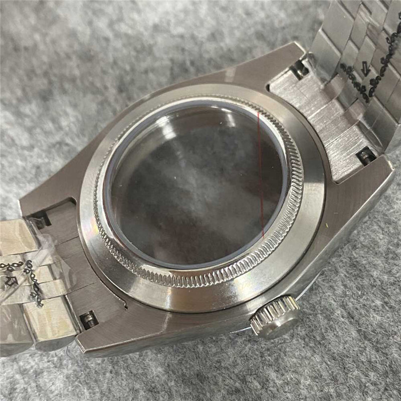 Casing jam tangan baja tahan karat dasar transparan 39mm Set Gelang, cocok dengan NH35 NH36 NH70 NH38 gerakan otomatis, casing jam 36mm
