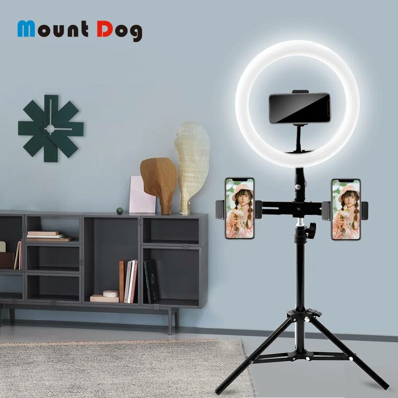 10inch 26cm USB Charge Selfie Ring Light YouTube Flash Led Camera Phone Enhancing Photography for Smartphone Studio with 3 Clips