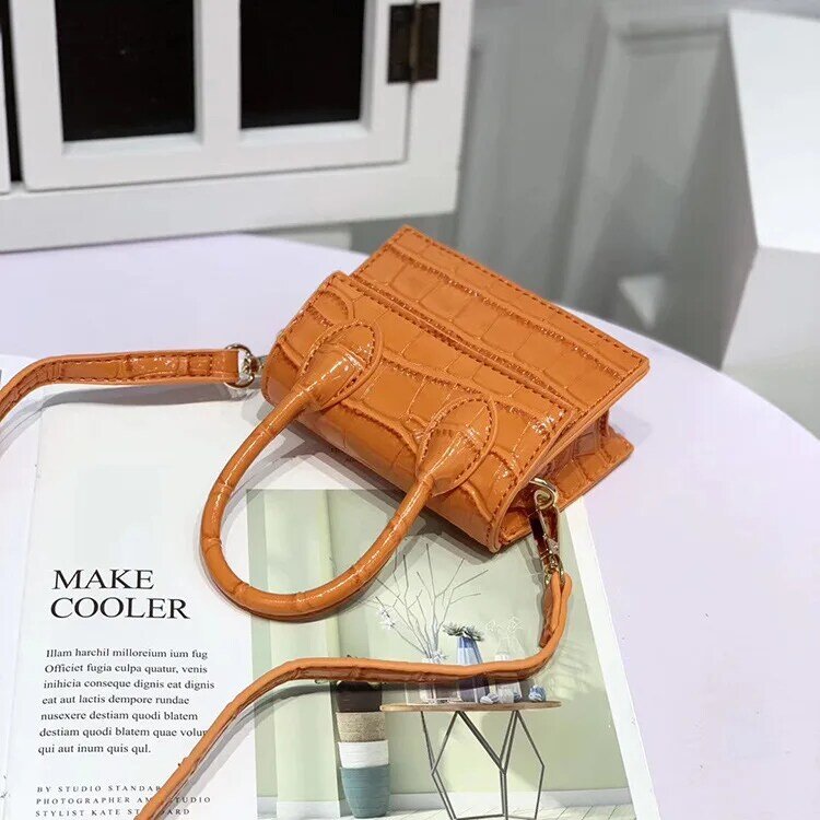 Mini borsa quadrata piccola 2021 moda borsa a tracolla a catena con motivo a coccodrillo in pelle PU di nuova qualità