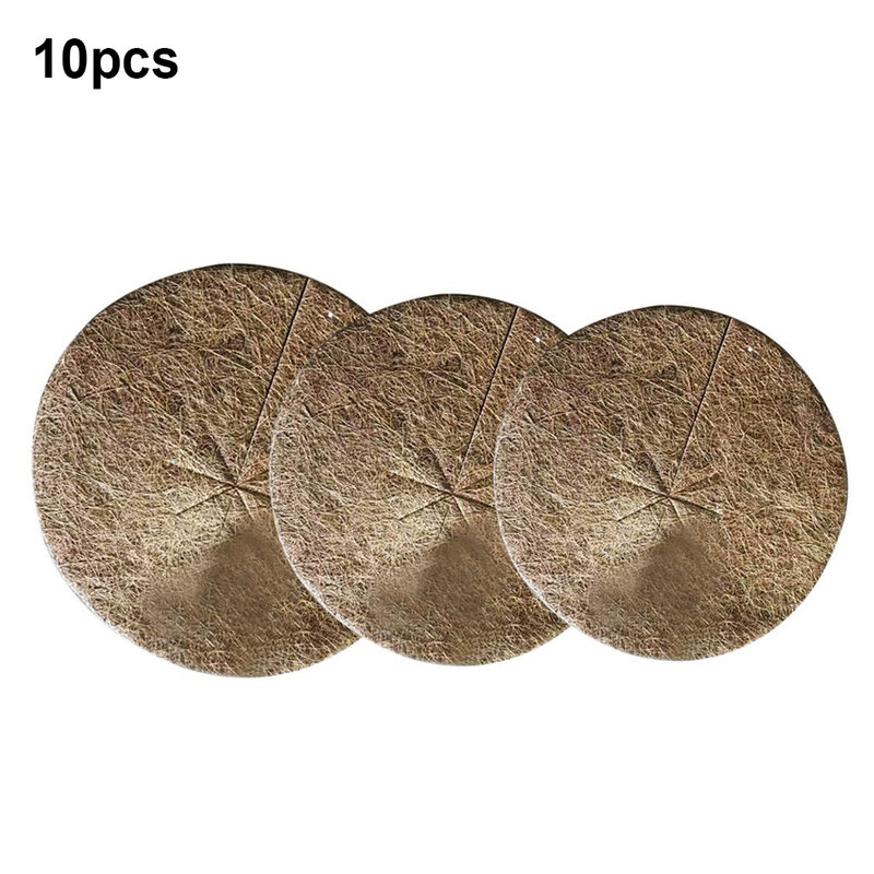 10Pcs Garden Yard Potted Plants Winter Protection Coconut Fiber Cover Disc Mat The coconut mat can be used for years in addition