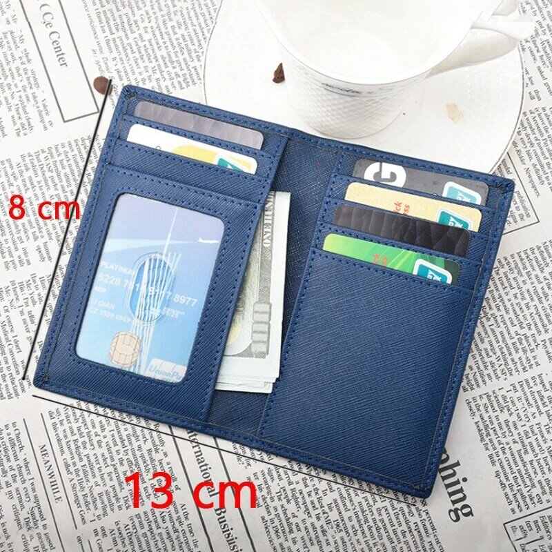 Porta carte di credito per uomo/donna porta carte di credito Mini porta carte di credito portafoglio sottile in pelle PU