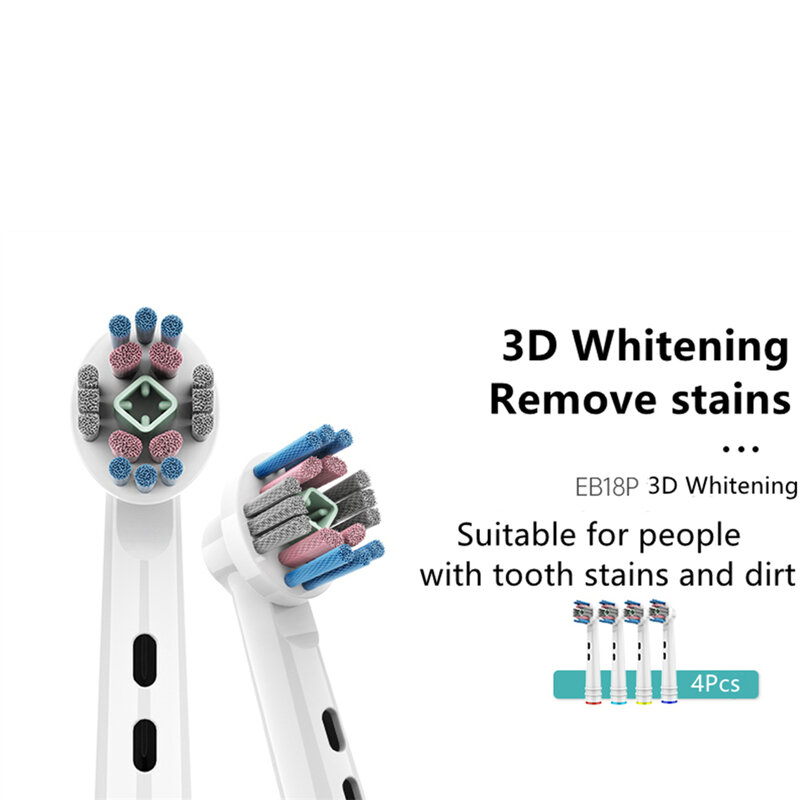 4 pces EB-18P cabeças de escova de substituição para cabeças de escova de dentes oral-b avanço power/pro saúde cabeças de escova de dentes elétrica