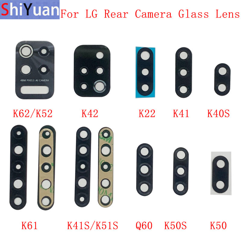 후면 카메라 렌즈 유리, LG K62 K52 K42 K22 K41S K51S K61 K50S K50 K40S K40 Q60 Q70 K20 K30 2019 카메라 유리 렌즈, 2 개