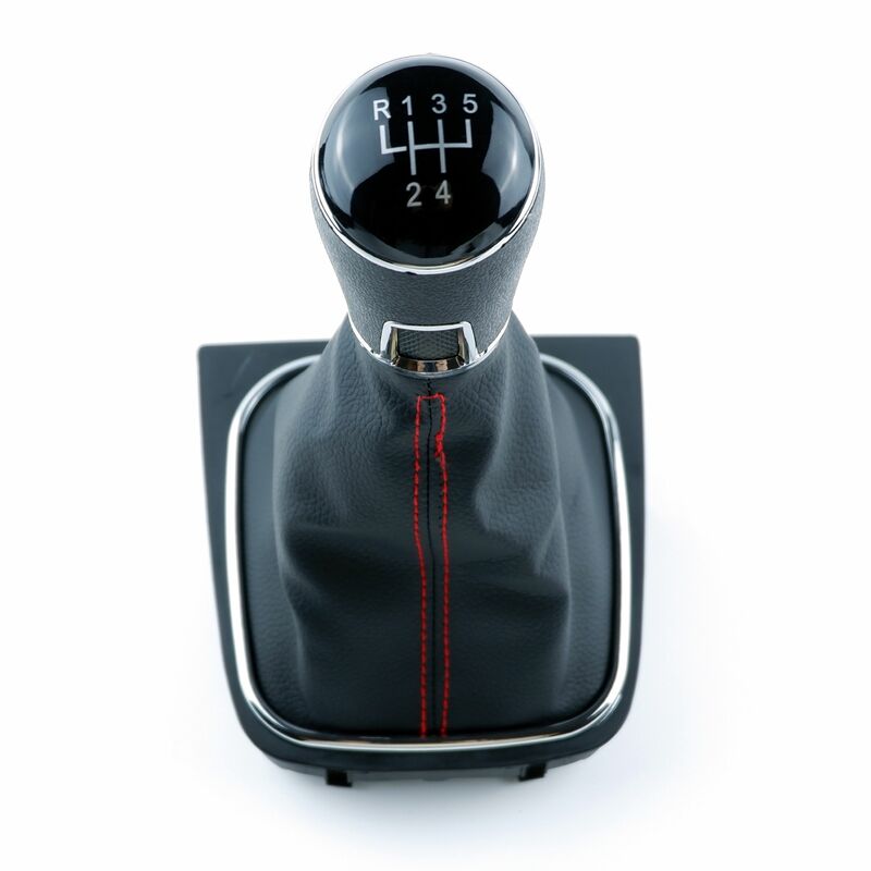 Pomo de cambio de marchas de 5/6 velocidades, palanca y bota Gaitor, juego de cuero negro para VW Golf 5 6 Jetta V VI Scirocco