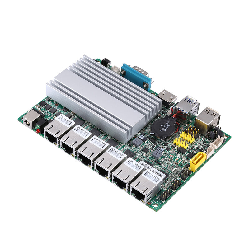 QOTOM-Mini PC Core i3 i5 i7, ordenador sin ventilador, 6 Gigabit, Ethernet, AES-NI, OPNsense, Firewall, Ubuntu, Sophos, Q555G6, Q575G6
