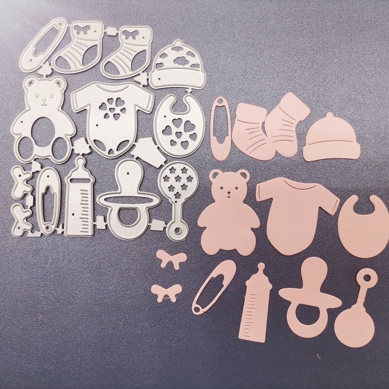 Troqueles de corte de acero y Metal, suministros para bebés, marcos de decoración, álbum de recortes DIY, tarjetas de papel en relieve, 10,5x8,4 cm