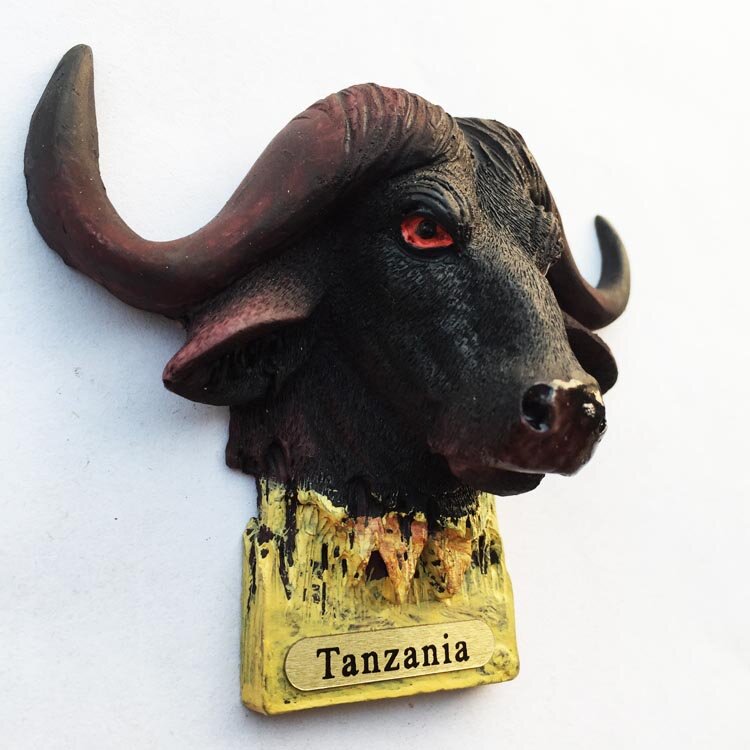 Qiqipp Afrikaanse Creatieve Buffalo Hoofd Stereo Magnetische Koelkast Sticker Voor Verzamelen Toeristische Souvenirs.