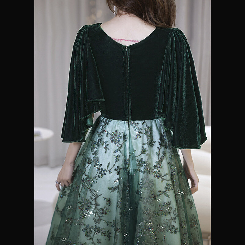 Französisch Stil Formale Abendkleider Für Frauen Tiefe V-ausschnitt Floral Print Schärpen Elegante Party Kleider Bodenlangen Pageant Kleid