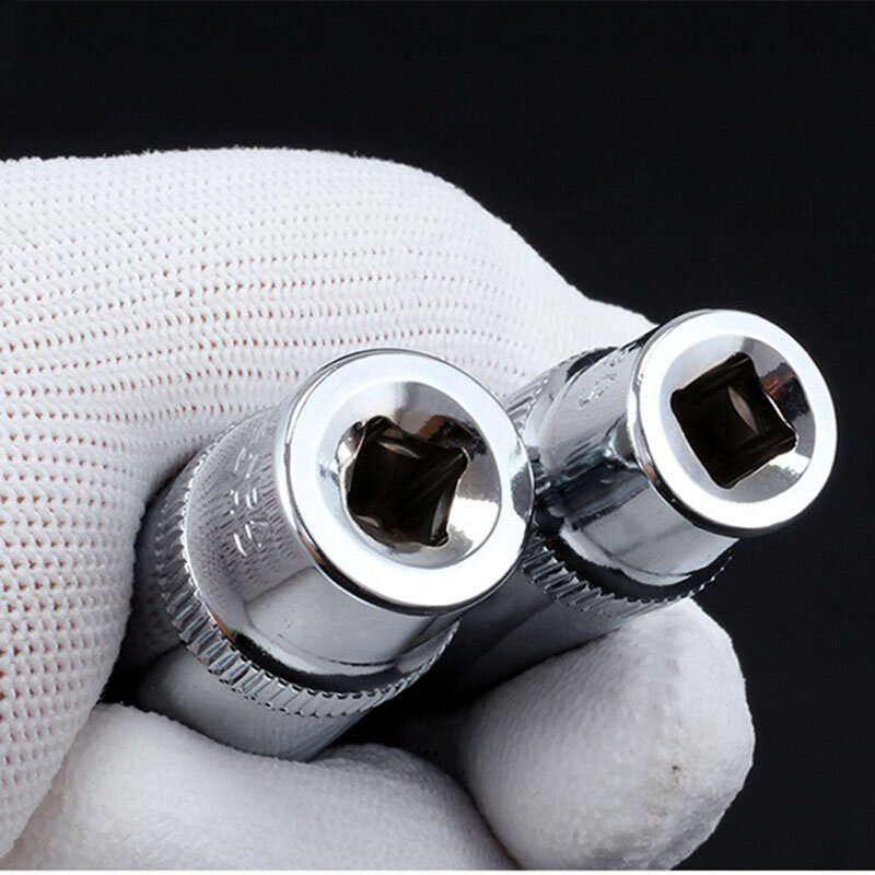 High quality 1/4 Socket Set AdapterLong Sockets 4-14mm Deep Socket Tool Heads Torque Spanner Ratchet Socket Wrench