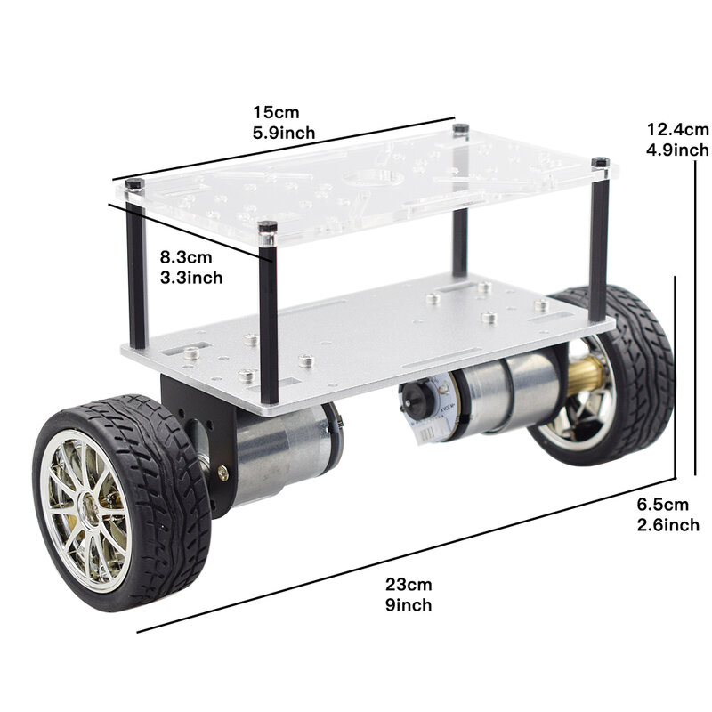 Cheaspest doppio telaio Arduino 2WD auto bilanciamento Robot Car Kit con 2 pezzi Encoder Motor per Raspberry Pi DIY STEM Toy Parts