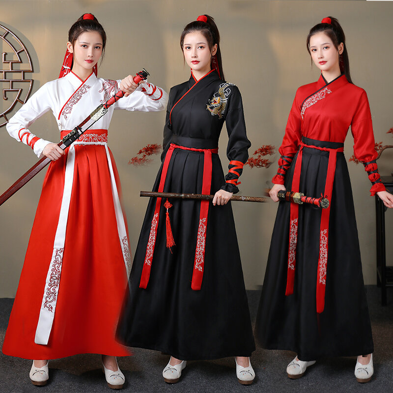 Wanita Oriental Hanfu Kostum Tradisional Gaya Cina Blus Kardigan Kostum Cosplay Samurai Gaun Jubah Jepang dan Korea
