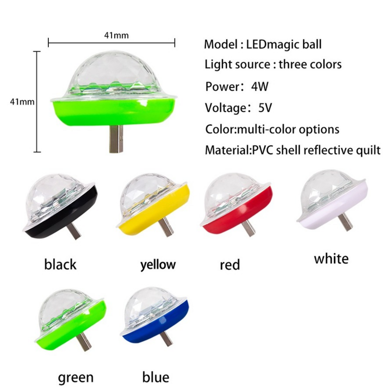 Lampu Sekitar USB Mobil DJ RGB Mini Suara Musik Warna-warni Led Antarmuka USB Lampu Bagasi Kubah Interior Suasana Pesta Liburan