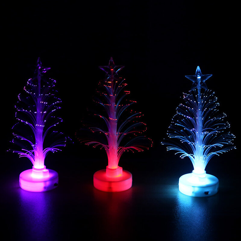 LED اللون تغيير الألياف البصرية مصباح شجرة عيد الميلاد ستار الديكور ضوء الليل للمنزل الزفاف عيد الميلاد عطلة الطرف