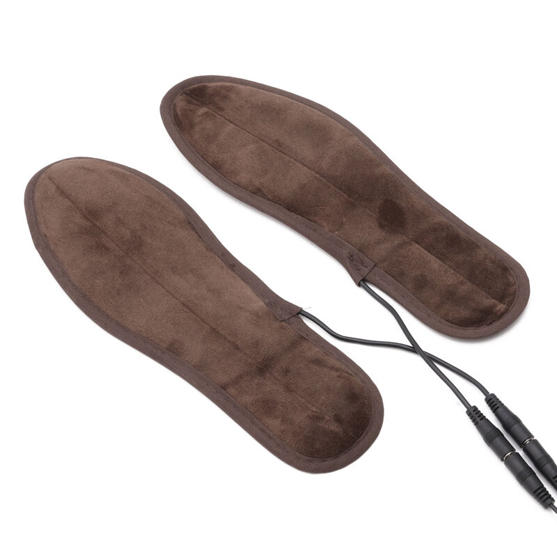 R9UD solette riscaldanti in pelliccia di peluche alimentate elettricamente USB inverno mantieni calde le scarpe dei piedi