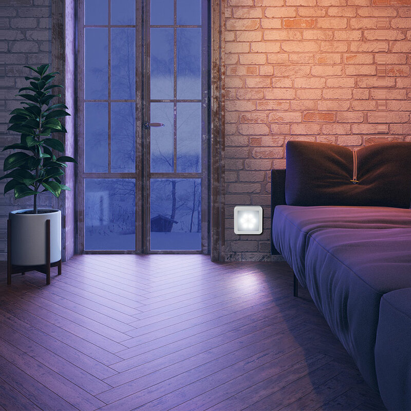 Умный ночник с датчиком движения, светодиодный Ночной светильник на батарейках, прикроватная лампа для комнаты, коридора, ванной