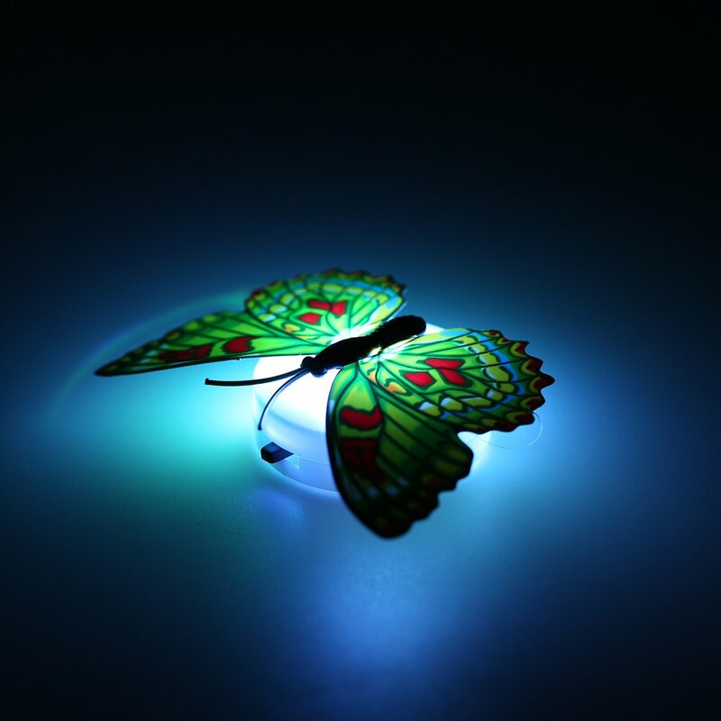 5 pçs borboleta led luz auto-adesivo led lâmpada de parede colorida mudando luz da noite adesivo de parede atmosfera iluminação cor aleatória