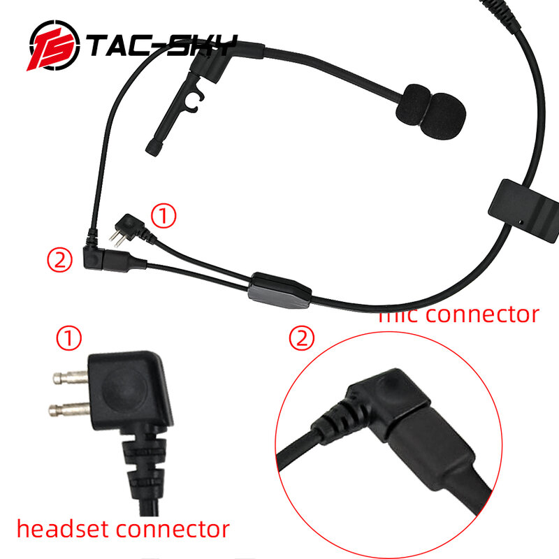 Juego de cables tácticos Y con U94 o PCLTOR PTT adecuado para COMTAC I II III XPI auriculares tácticos Airsoft