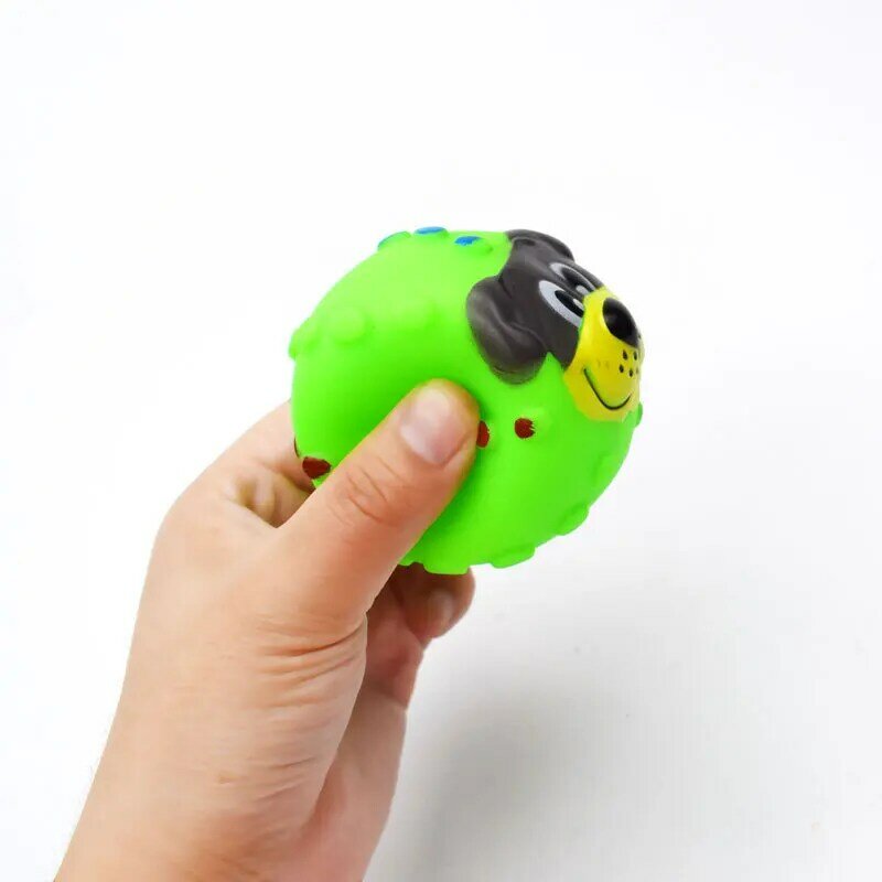 Pelota de goma chirriante para perros pequeños, juguete masticable para cachorros, 6cm de diámetro, 1 unidad