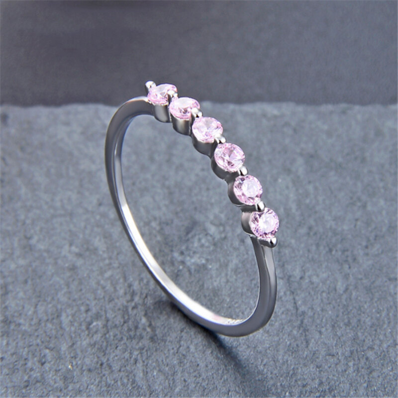 XINSOM Minimalist Engagement 925 Sterling Silver Rings For Women Pink White Purple CZ Wedding Rings 2020 Fine Jewelry 20FEBR6