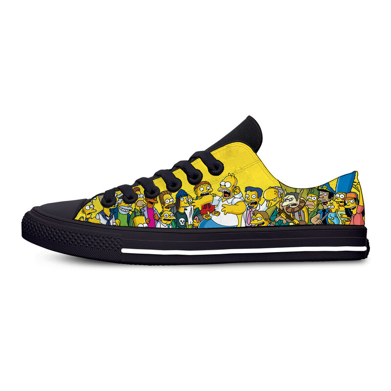 Anime Cartoon Simpson Hot moda śmieszne Humor dorywczo brezentowych butów niskie góry lekkie oddychające 3D drukowane buty sportowe męskie/damskie