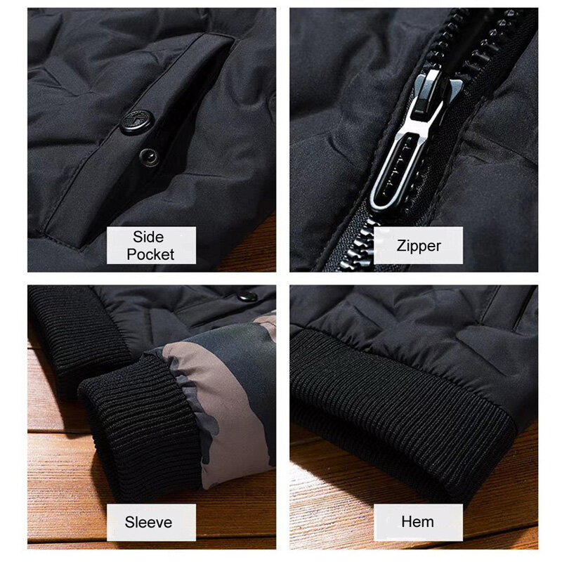 Dimusi-メンズサーマルボンバージャケット,厚手のコットンコート,防風,カジュアル,4xl