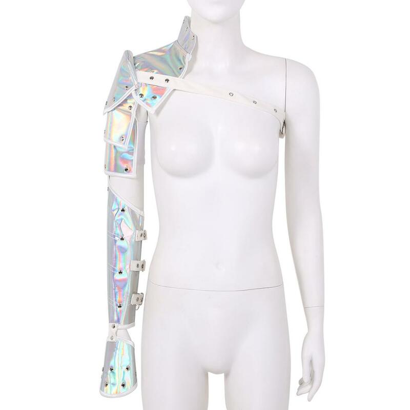 Набор плечевых ремней унисекс из полиуретана, регулируемых Металлических Заклепок, в готическом стиле, стимпанк, на одно плечо, аксессуары к костюму для Косплей
