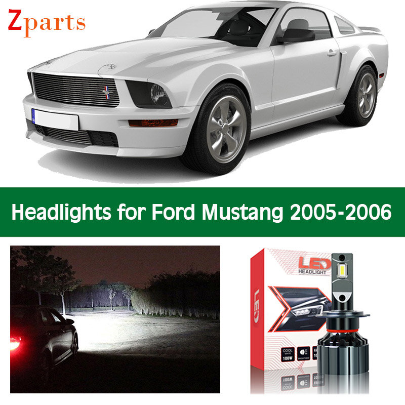 หลอดไฟสำหรับรถสำหรับ Ford Mustang 2005 2006 LED ไฟหน้าลำแสงสูงต่ำ Canbus 12V Auto โคมไฟอุปกรณ์เสริม