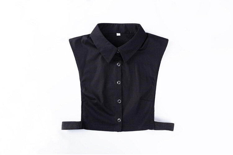 Gilet de Style coréen, col de chemise femme, faux col, automne et hiver, tout assorti, faux col, noir