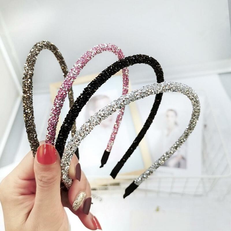 Mode Korea Kristall Weiche Stirnband für Frauen Strass Haarband Perlen Lünette Mädchen Haar Zubehör Einfache Headwear