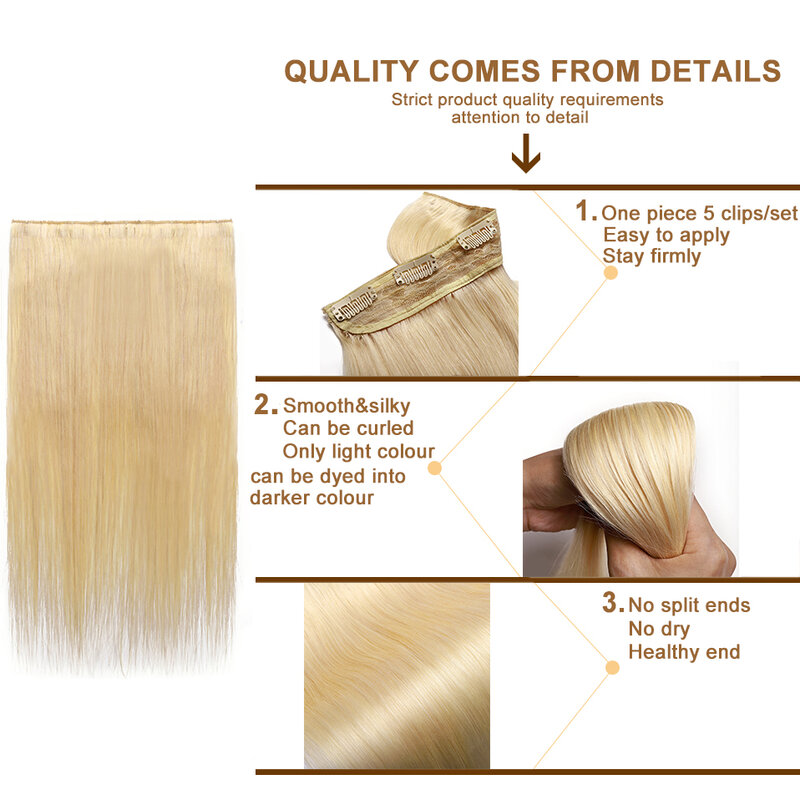 S-noilite 1 шт. в 5 заколках 100% человеческие волосы для наращивания прямые бразильские светильник лые темно-коричневые # 1B #4 #6 #613 блонд не Реми 40 г-60 г