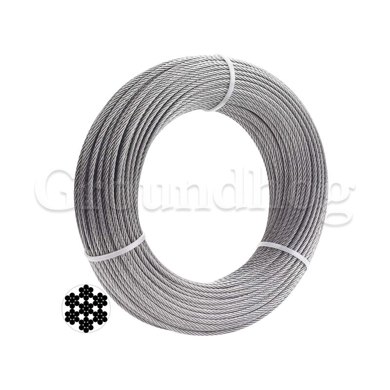 304 lina ze stali nierdzewnej 50M/100M miękki wędkarski kabel podnoszący 7*7 bielizny 1mm/1.2mm/ 1.5mm/2mm