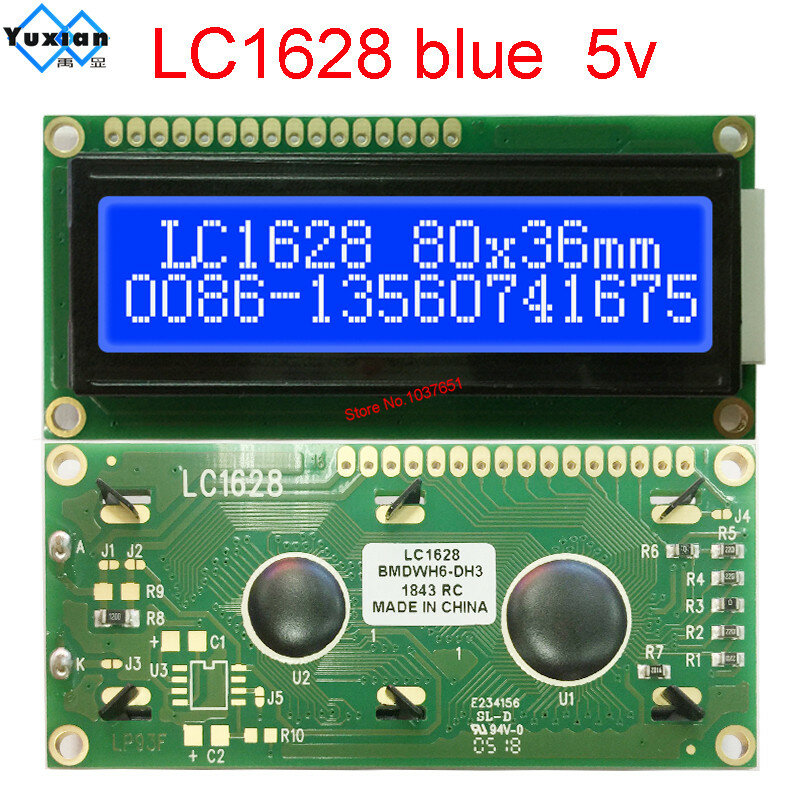 Экран ЖК-дисплея 1602 дюйма, совместимый с LC1621, SPL780D1, HD44780, WH1602B, PC1602-D, LMB162A, AC162B