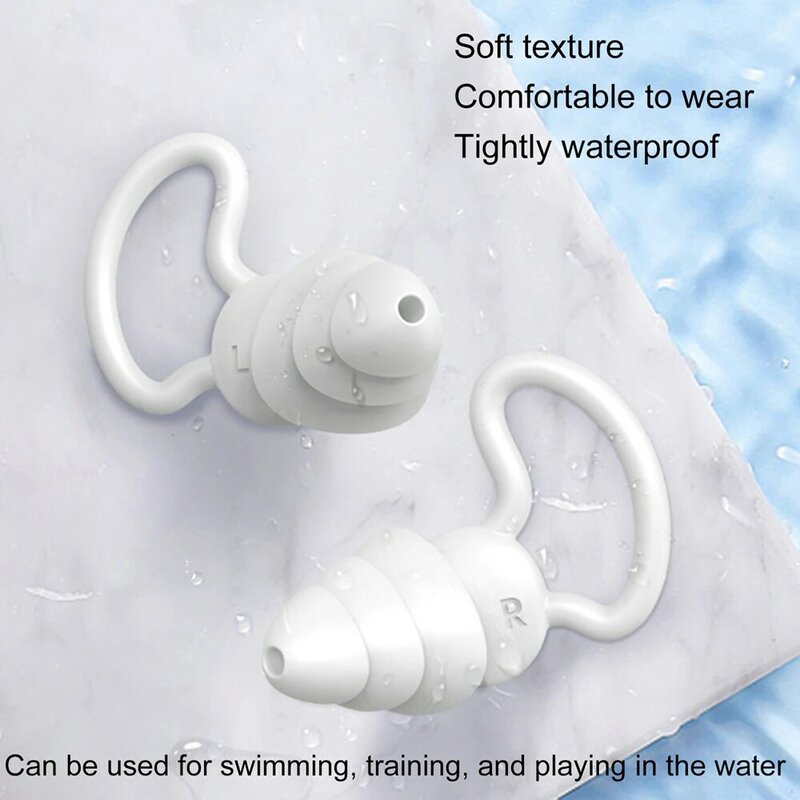 1 par de tampões para os ouvidos, tampões de ouvido antirruído para natação e surf, à prova d'água e antirruído