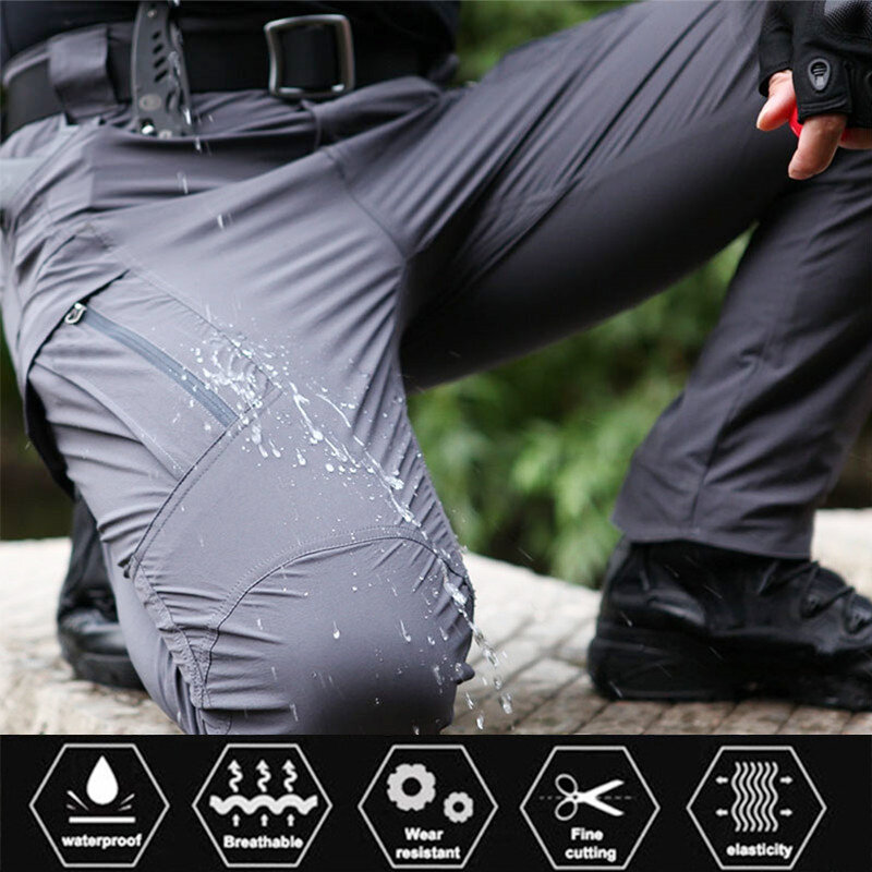 Брюки-карго мужские камуфляжные, эластичные штаны в стиле милитари, с несколькими карманами, брюки для бега, тактические брюки для улицы, размеры до 5XL